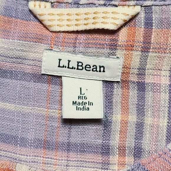 LL Bean Womens Large Plain Button Blouse Purple Pink - Picture 5 of 13
